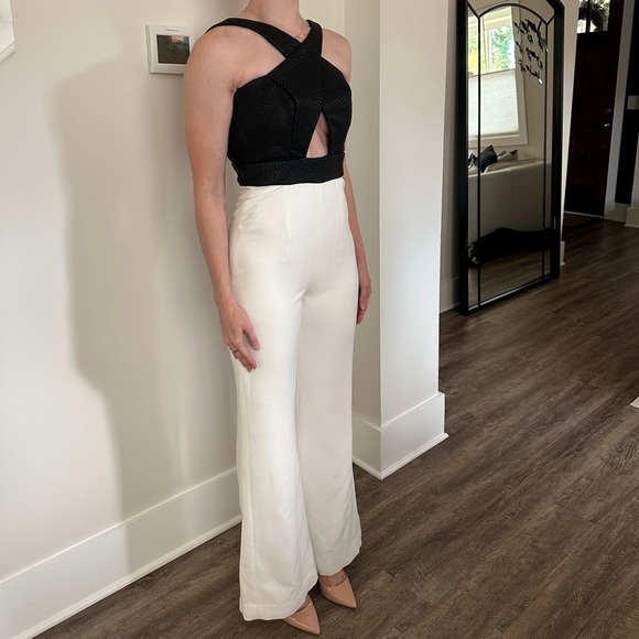 Black and White Pageant Jumpsuit - Picture 3 of 5